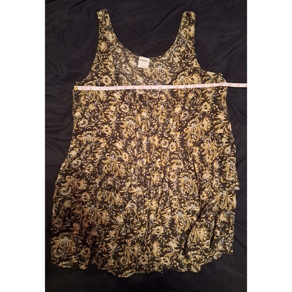 Intimately Free People Yellow & Black Paisley Tiered Ruffle Tank Top Tunic M - Picture 9 of 15